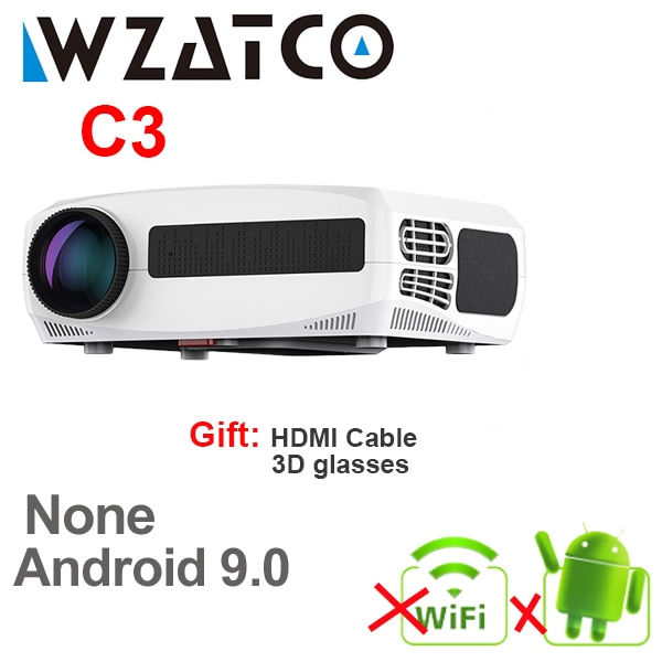 Thumbnail: 4D LED Projector 4K Android WIFI 1920*1080P ProJector Home Theater Media 