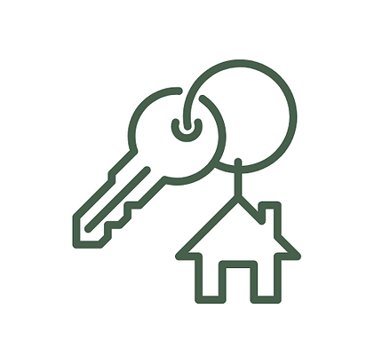 A house and key on a key chain to your next home.