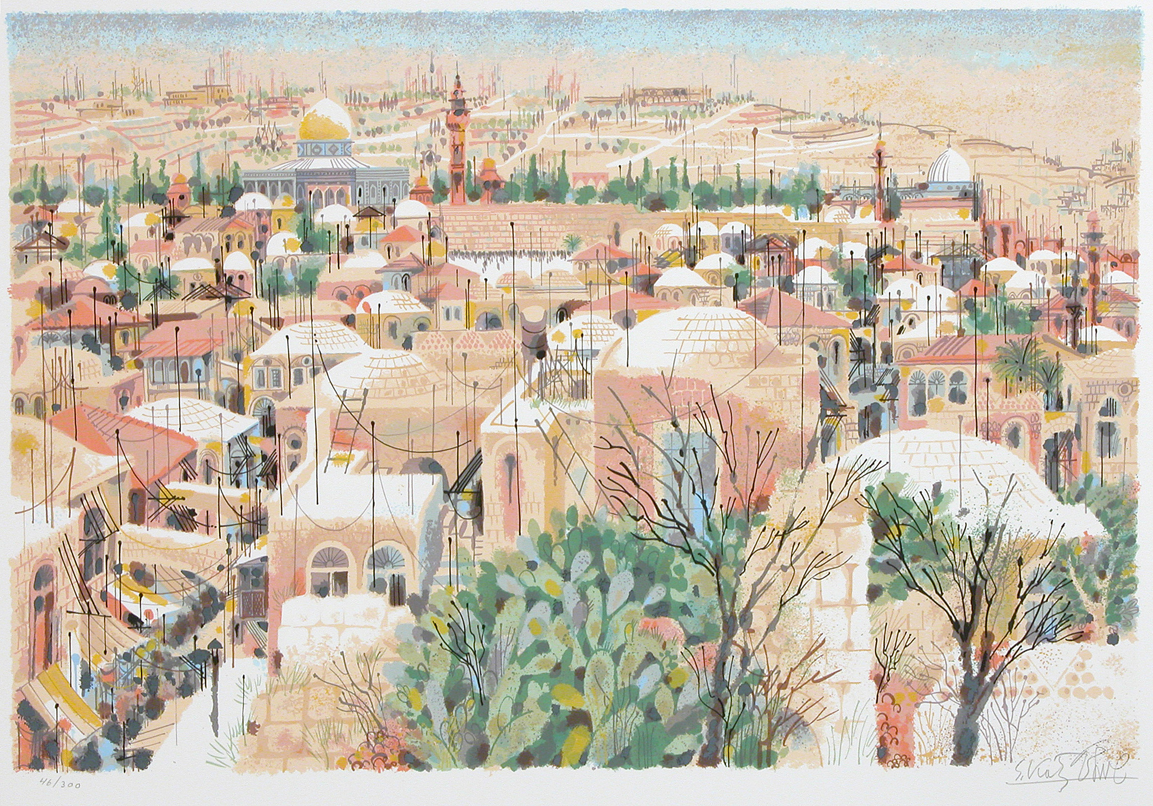 Old City Jerusalem sukkah mural