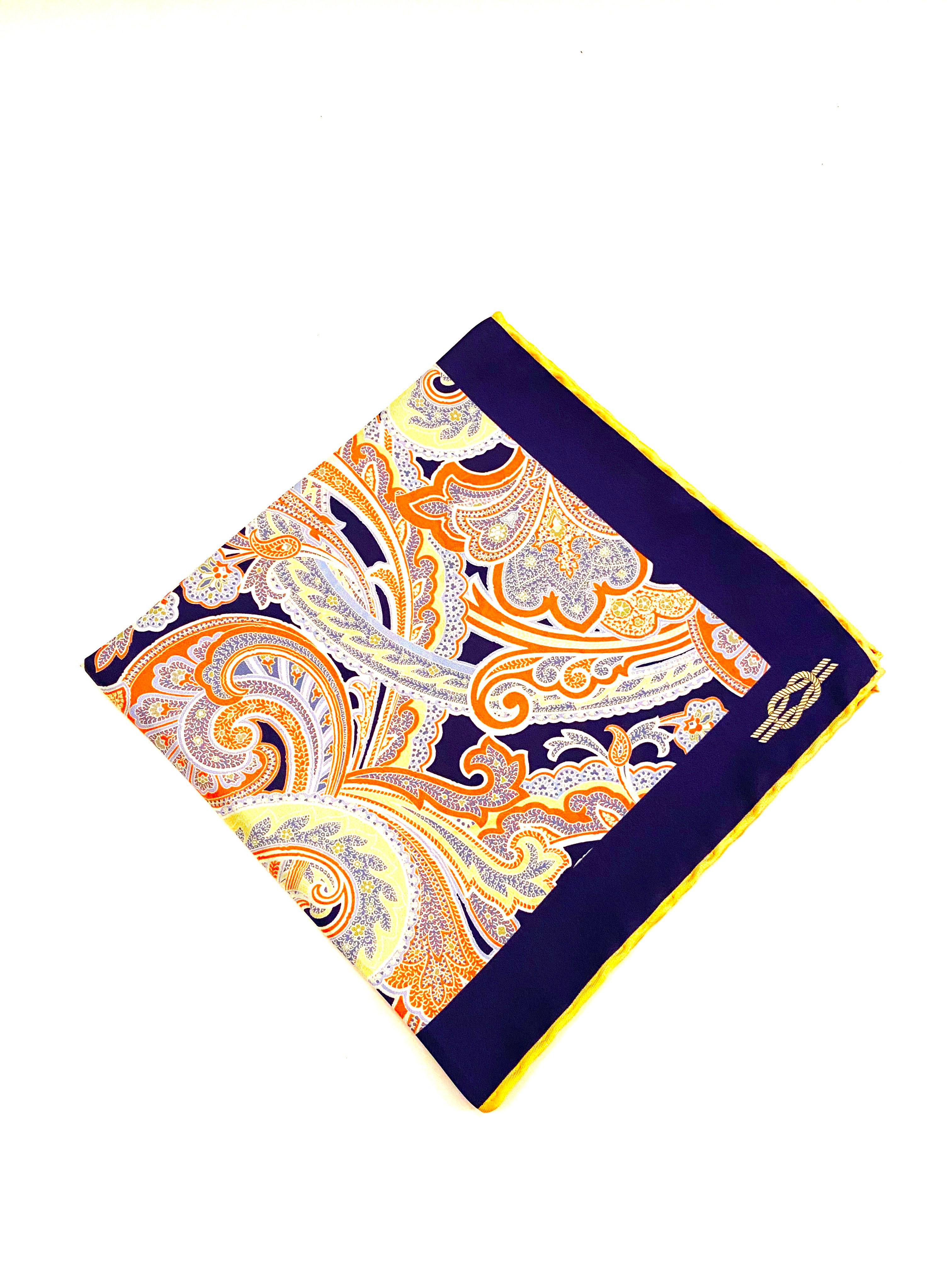 Sloane Silk Pocket Square -Marine - PS 8924 A