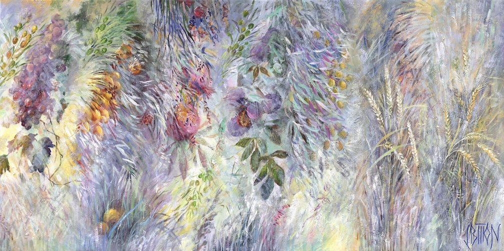 Seven Species sukkah mural