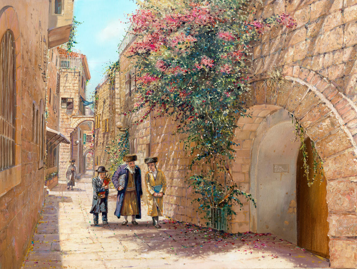 Jerusalem City Streets sukkah mural