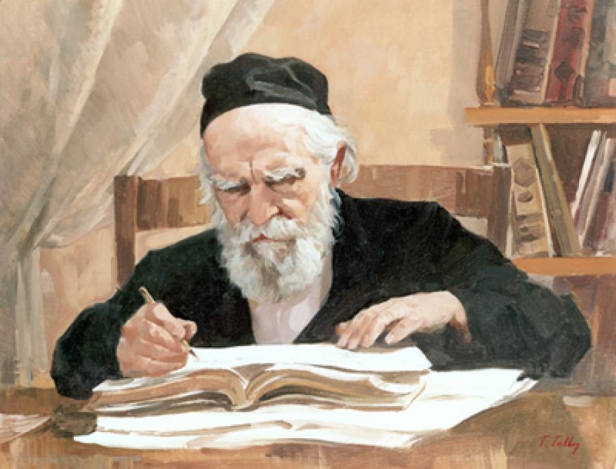 R' Moshe Feinstein sukkah mural