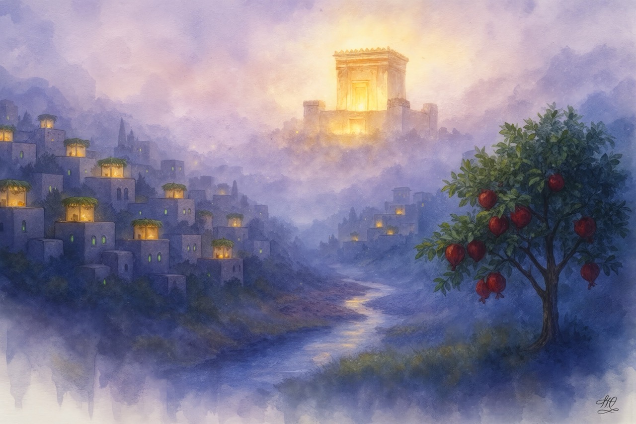 Jerusalem Panorama sukkah mural