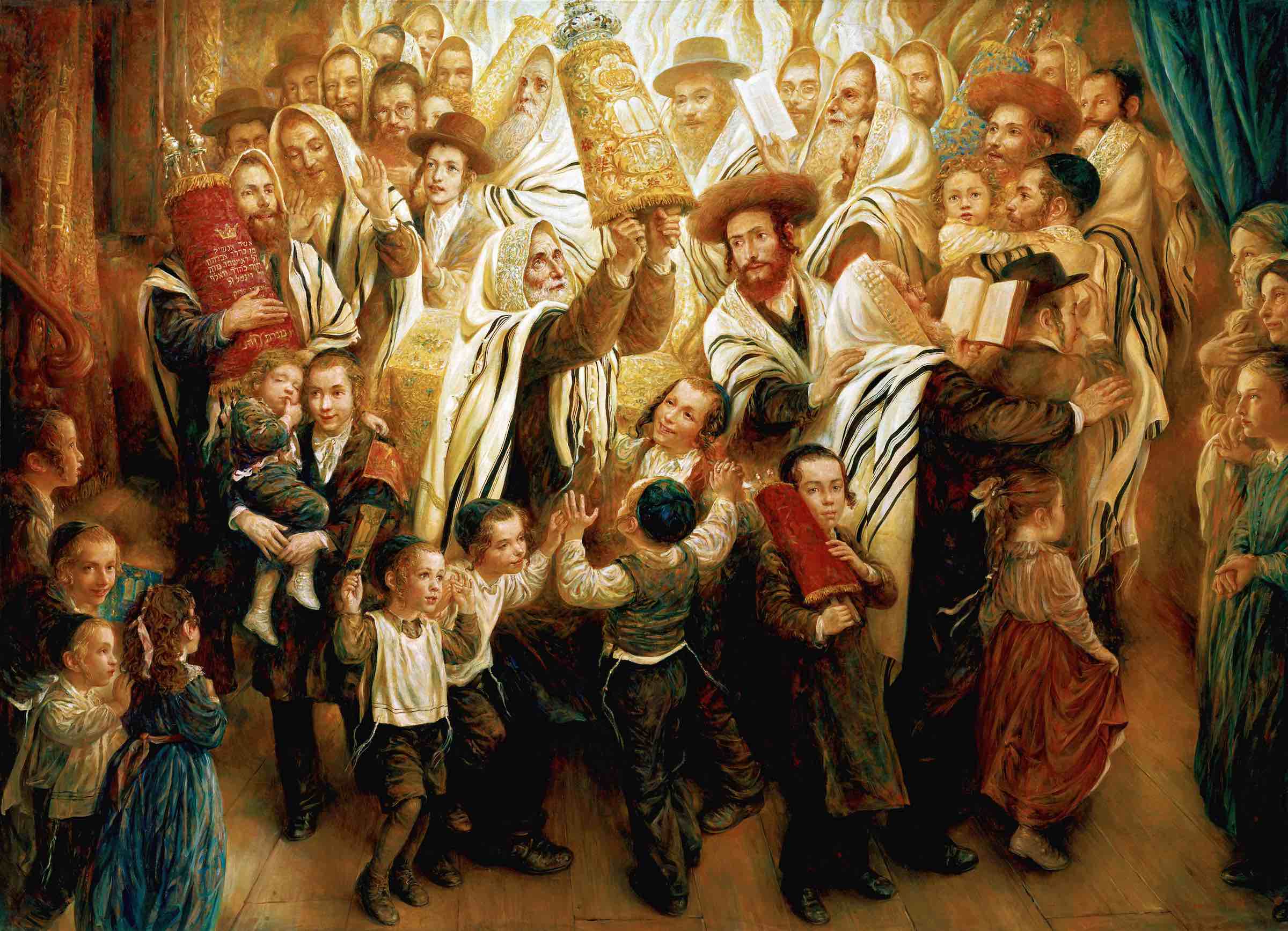 Simchas Torah sukkah mural