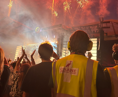 Crane Medical Care event medical team supporting a live concert