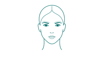 Icon representing an anti-wrinkle eyebrow lift treatment to subtly enhance the brow area.