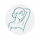 Icon representing laser hair removal treatment for the underarm area.