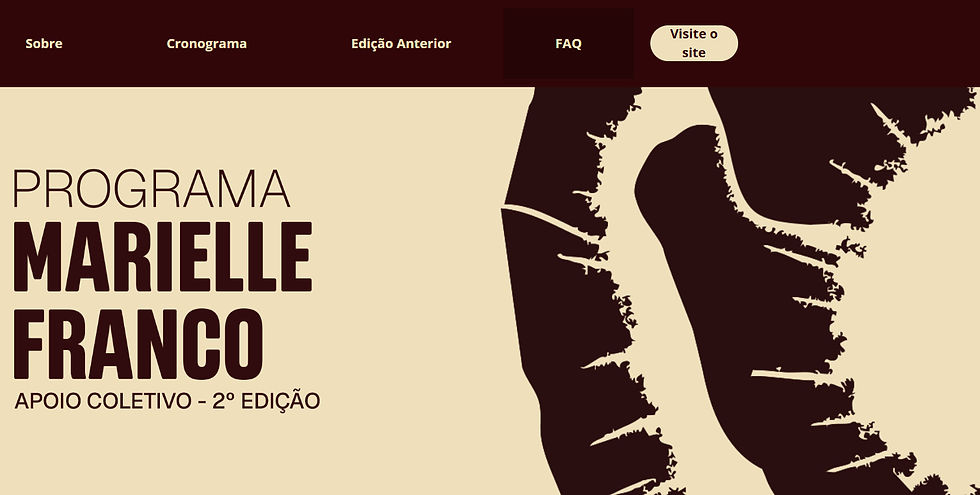 Trecho do site do edital, com o destaque do texto "Programa Marielle Franco. Apoio Coletivo - 2ª edição".