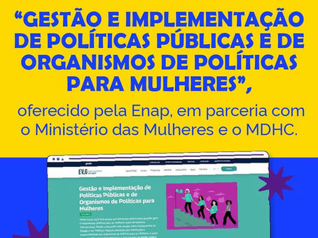 Implantação de polÃticas públicas para mulheres tem curso gratuito