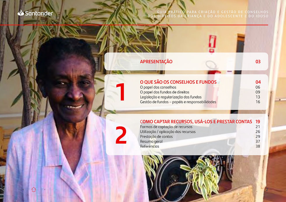 Foto de uma senhora negra idosa sorrindo e sobre a imagem o índice completo da cartilha de criação e gestão de conselhos municipais.