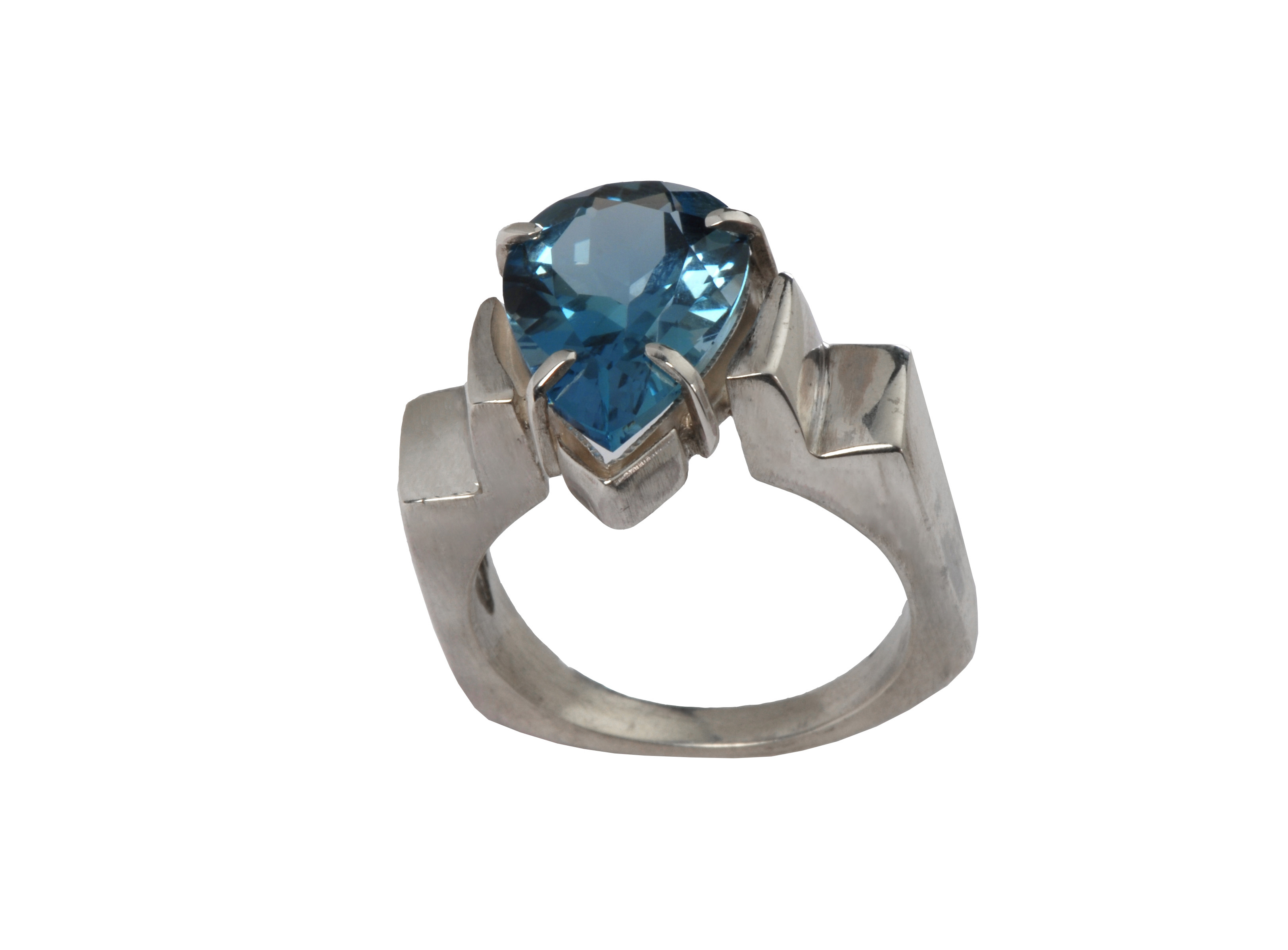 London Blue Topaz Pear Ring