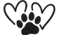 2 hearts and 1 paw