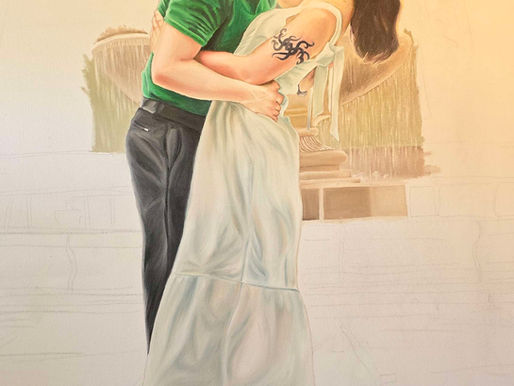 Update to my latest big painting of Myself and Clayton