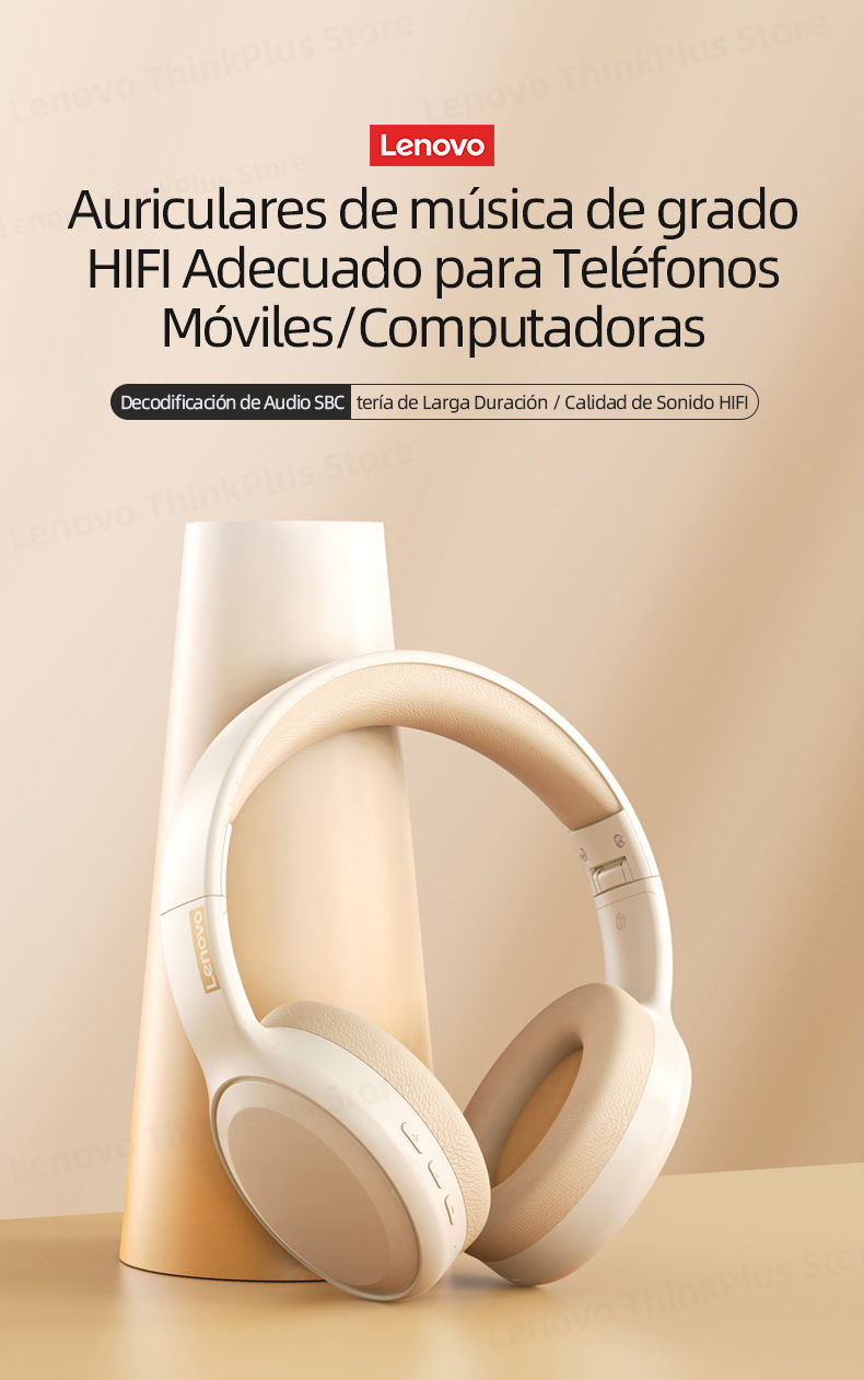 Thumbnail: Choice Lenovo th30 wireless headphones Bluetooth earphone 5.0 foldable headset s