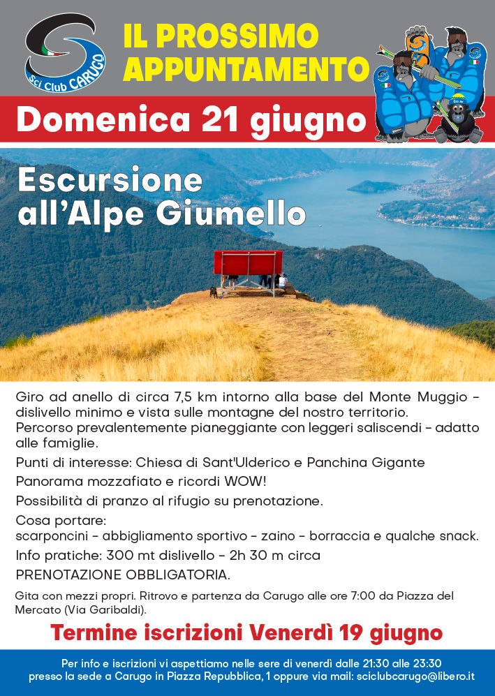 ESCURSIONE DI GIUGNO