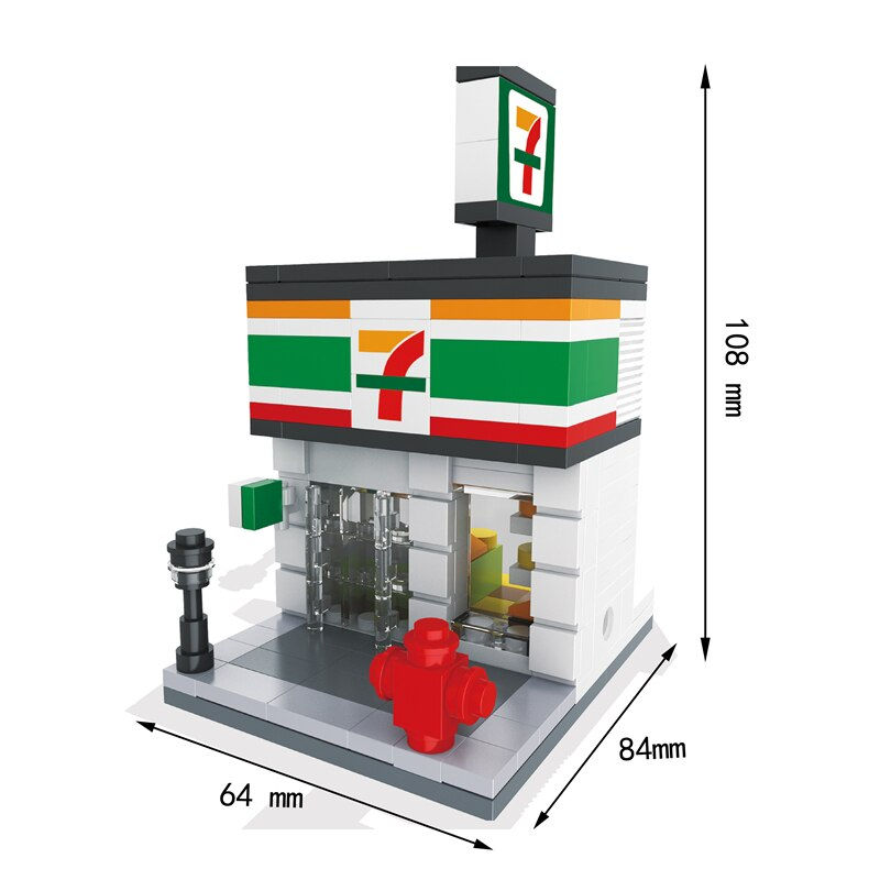 Thumbnail: Mini City Street Toy Shop Retail Store 3D Model McDonald KFCE Cafe