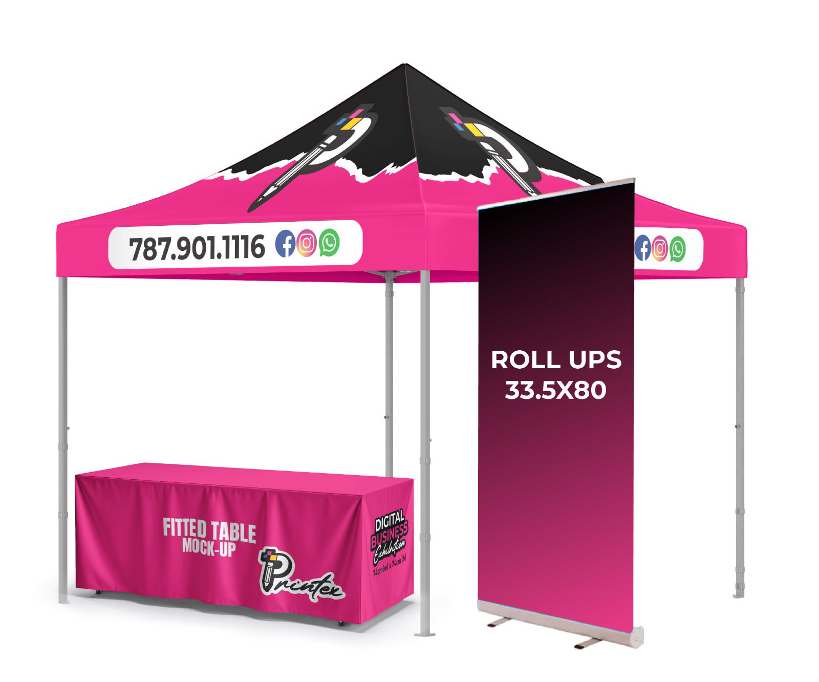 🔥 Combos Promocionales Printex PR – Combo 4: Carpa 10x10 Roll Up