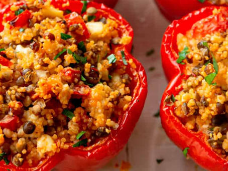 Mediterranean Stuffed Peppers with Couscous & Feta