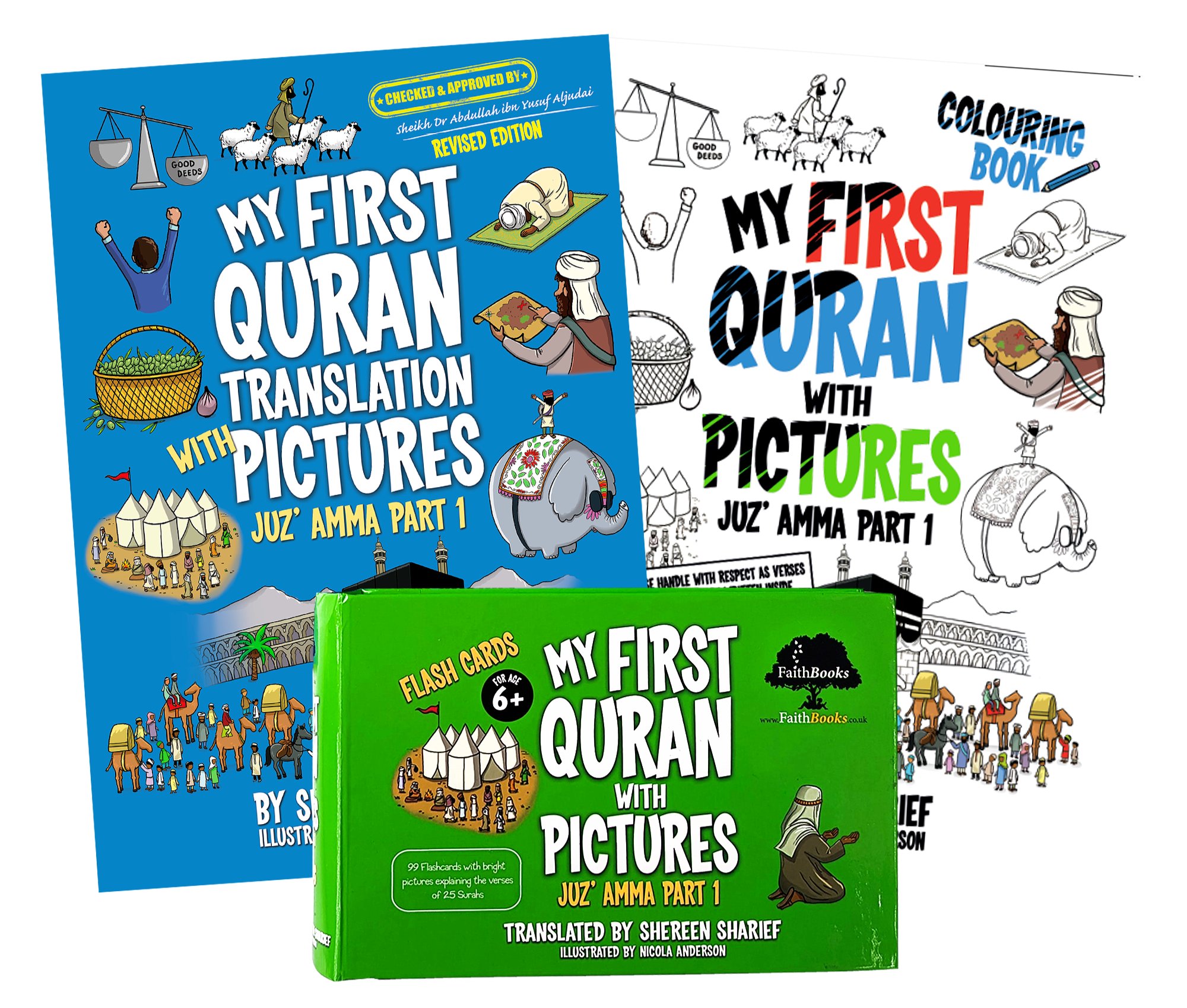 My First Quran Translation With Pictures + Coloring Book + Flashcard Set
