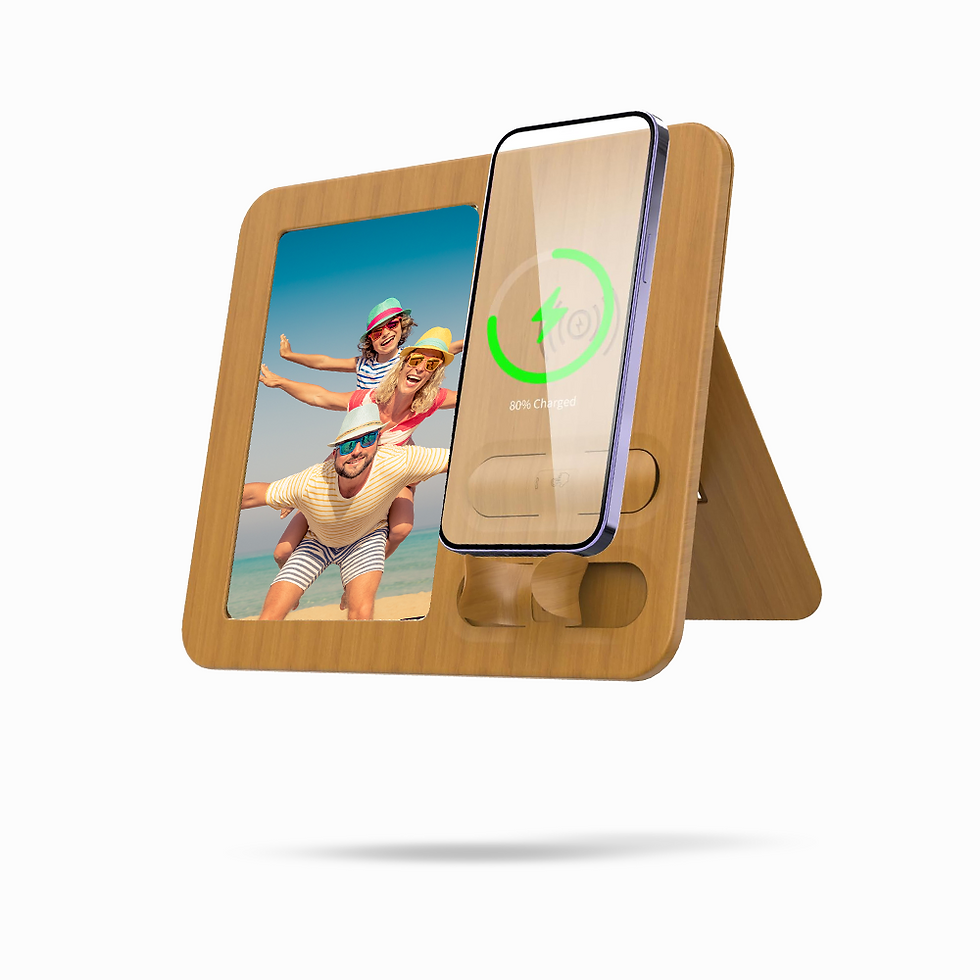 מסגרת תמונה מעמד שולחני עם מטען אלחוטי