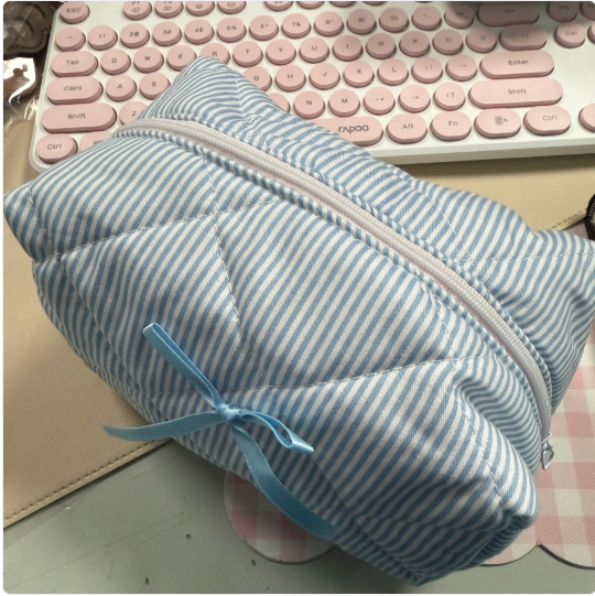 Thumbnail: Cute Striped Beauty Bag