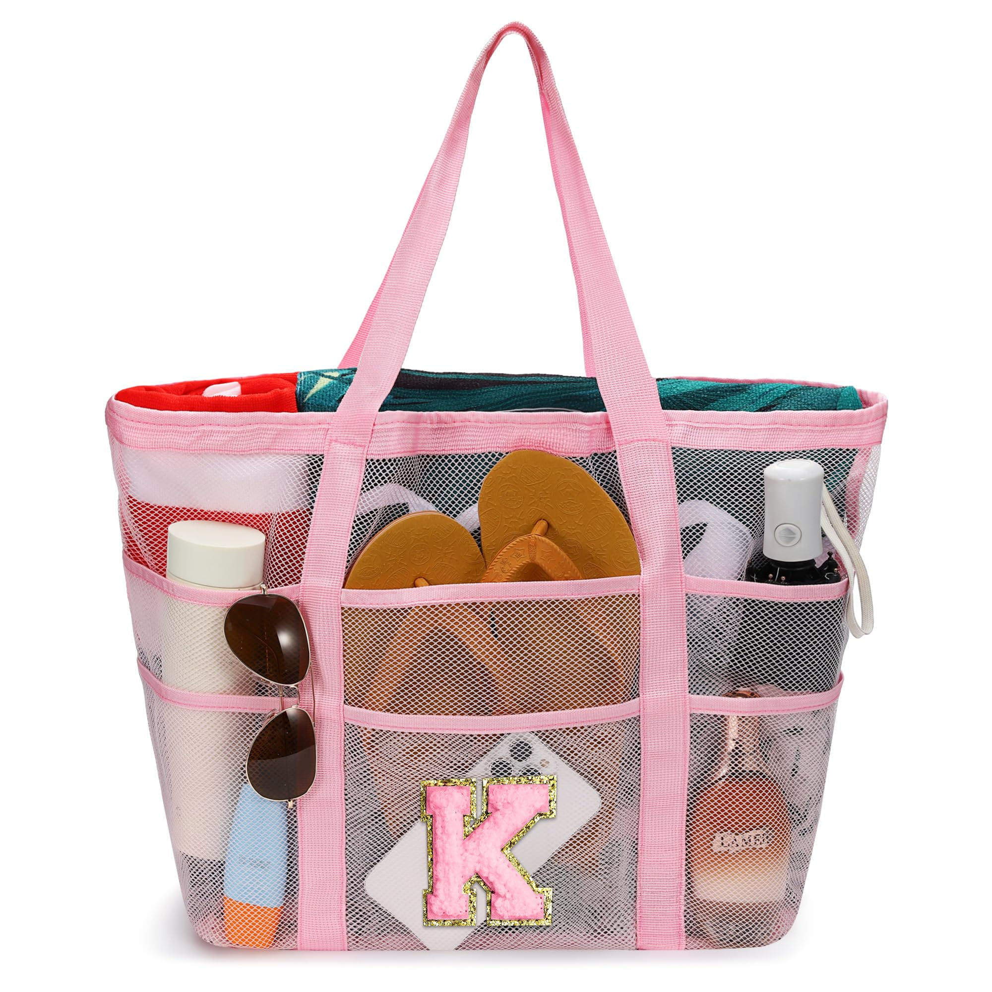 YOOLIFE Beach Bags for Women - Mesh Personalized Mesh Beach Tote
