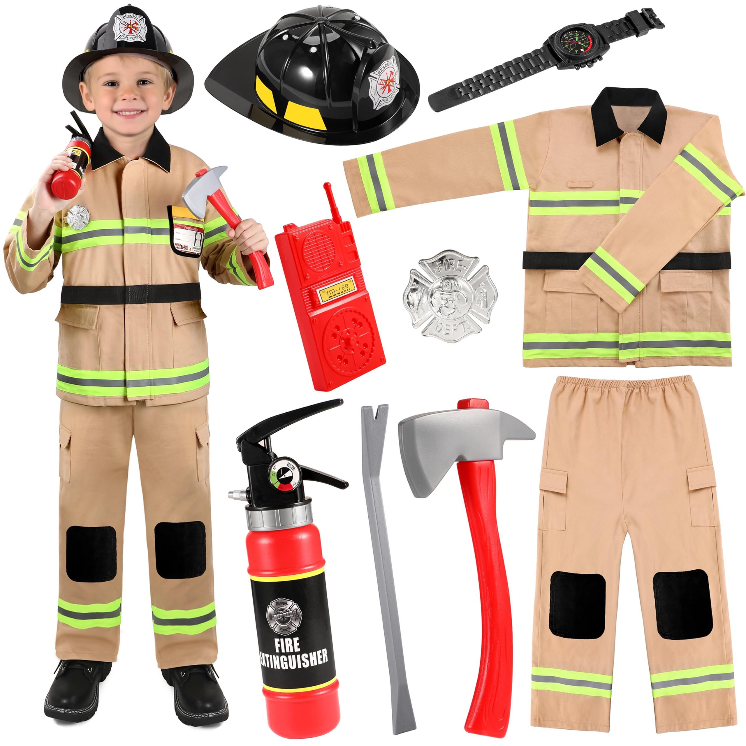 GIFTINBOX Firefighter Costume For BoysFireman Costume For Boys With Accessories
