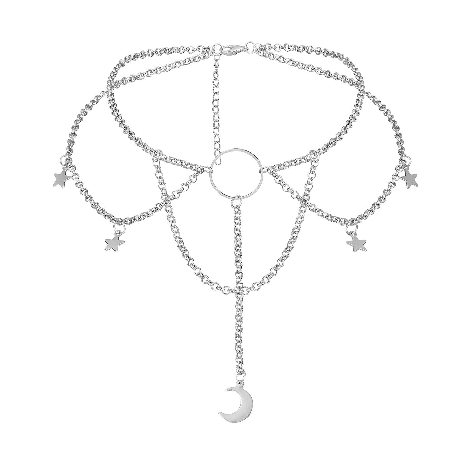 AOEDEJ Moon Choker Necklace Black Choker Necklace for Women Moon Choker Goth Nec