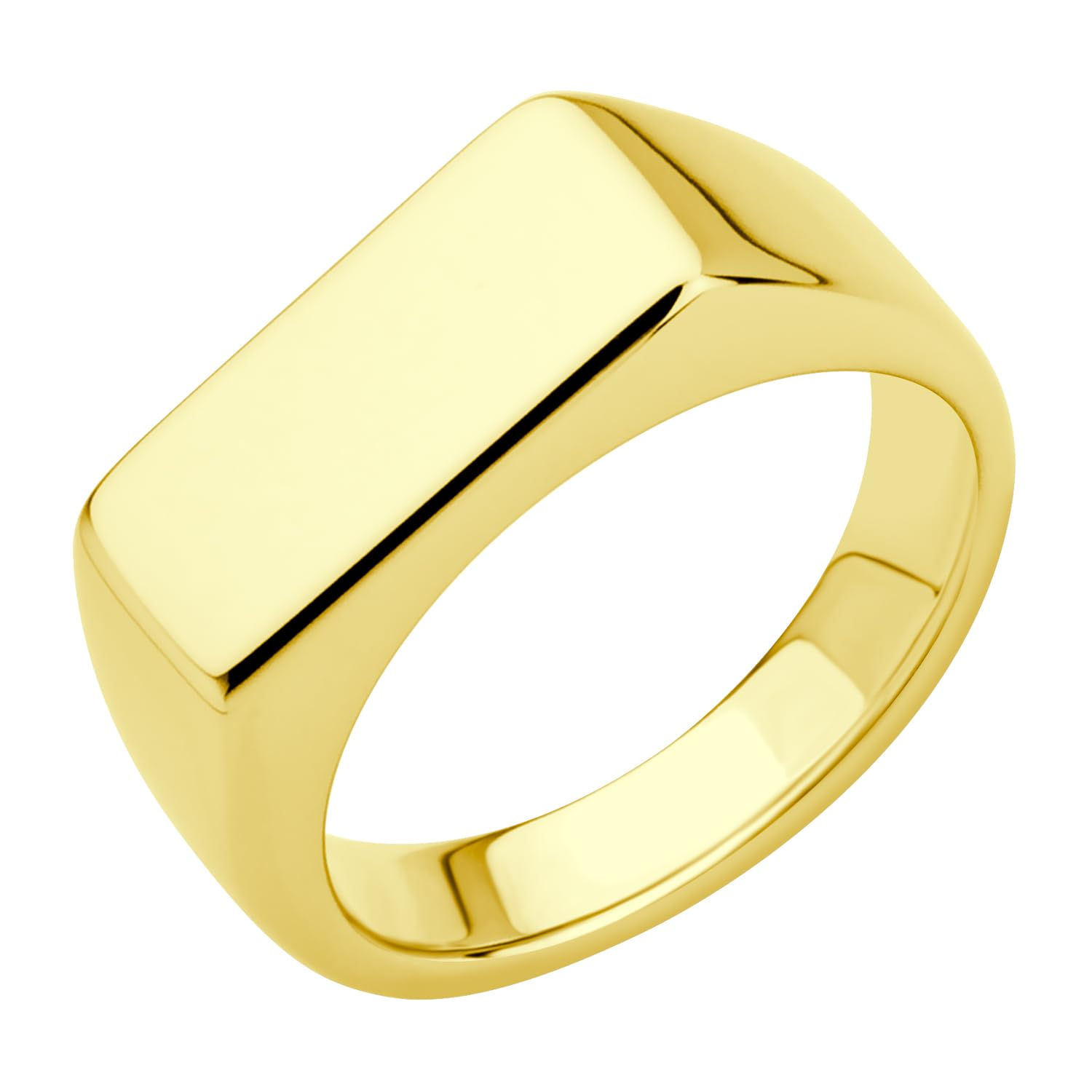 555Jewelry Solid Stainless Steel Rectangle Signet Ring Plain Signet Seal Ring fo