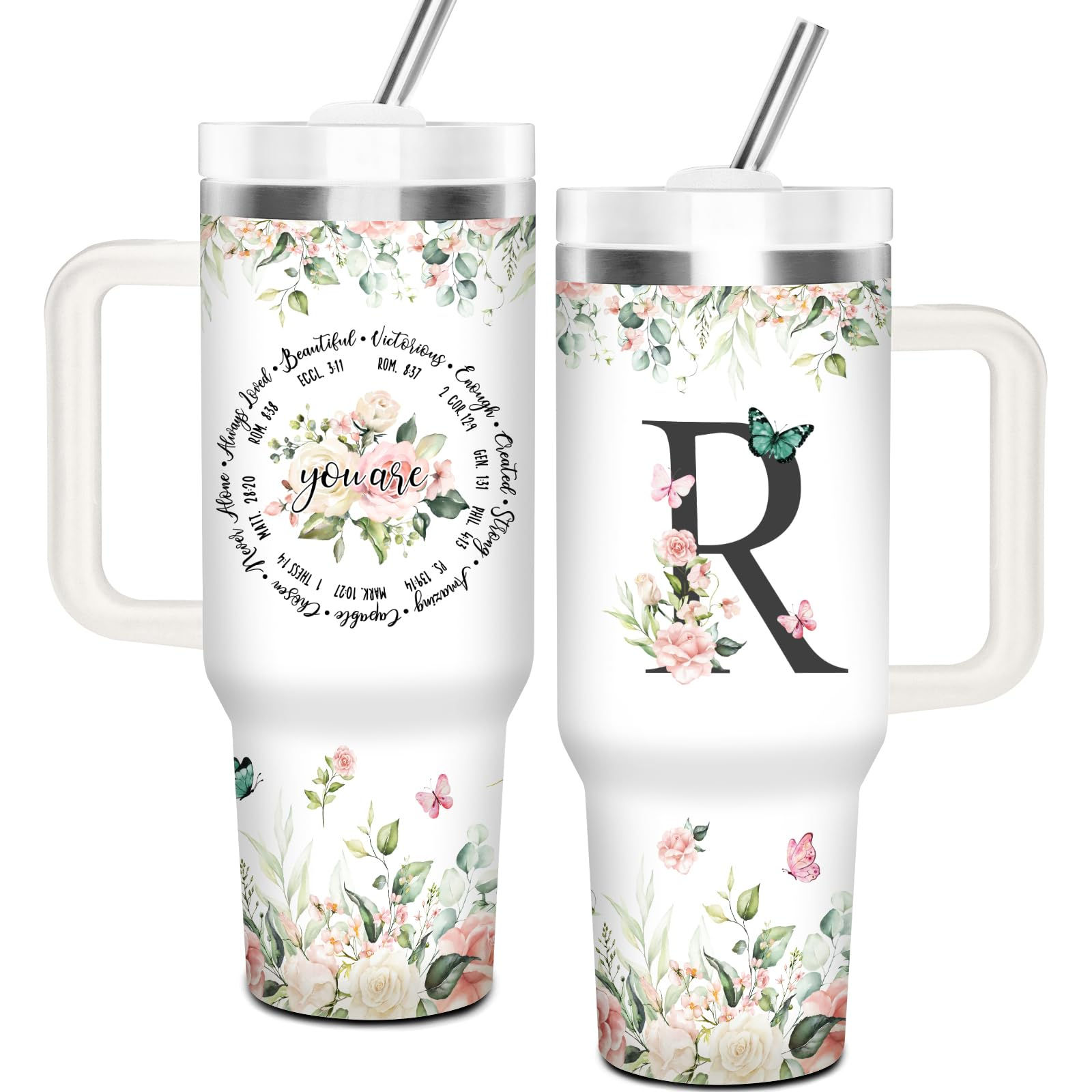 Christian Gifts for Women Christian Tumbler 40Oz with Handle and Straw for Women