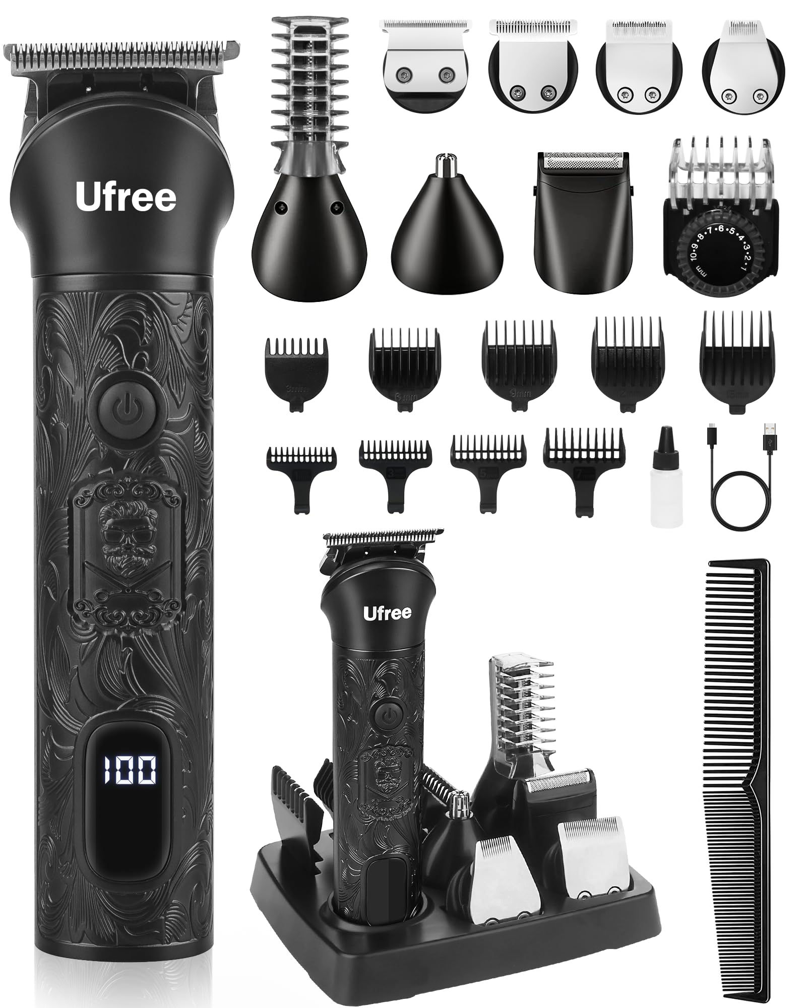 Ufree Beard Trimmer for Men Electric Razor Shavers for Men Cordless Hair Clipper