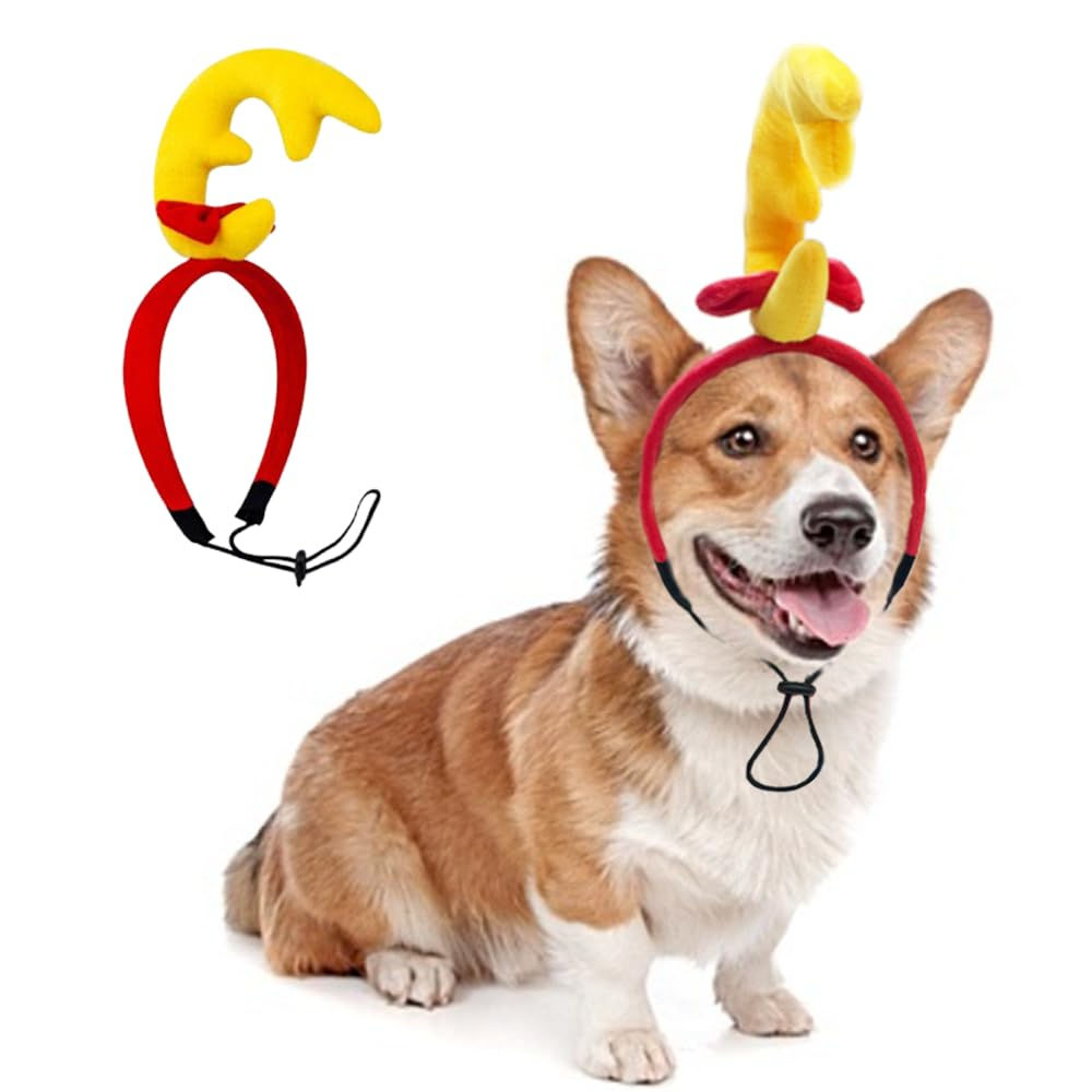 ANIAC Dog Antlers Headband Christmas Dog Outfit for Small Medium Large Dog Reind