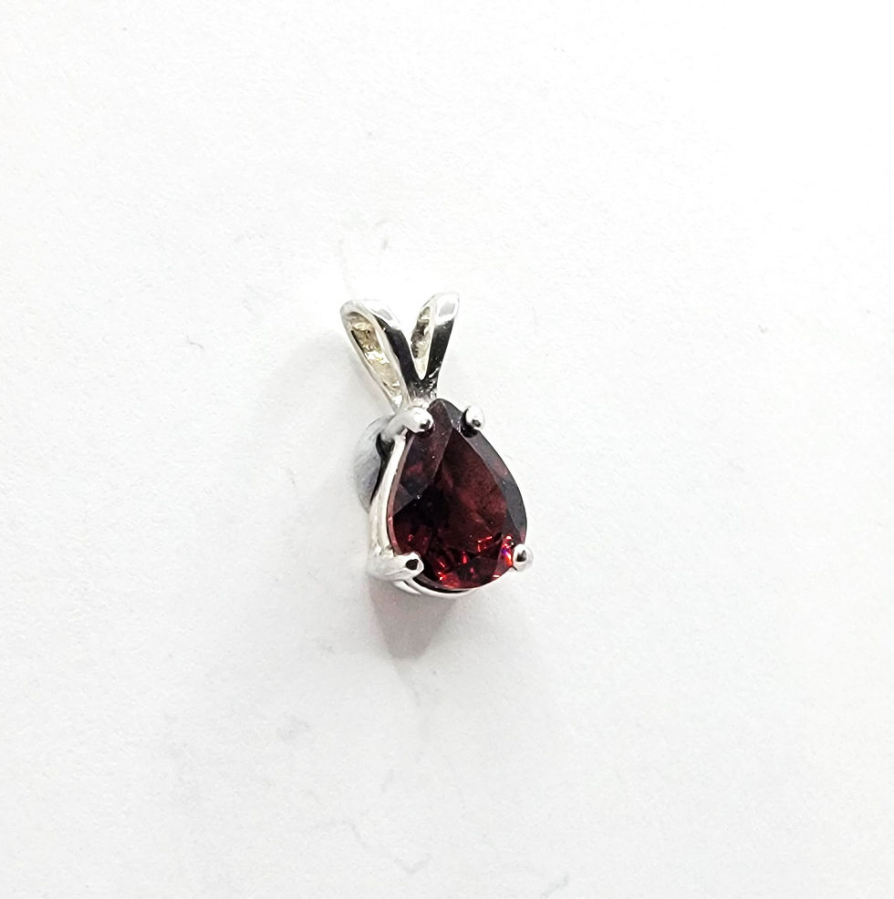 Rhodolite Garnet Pear Sterling Silver Pendant