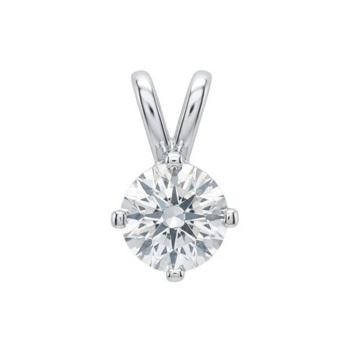 Colorado White Topaz Round Gemstone Sterling Silver Pendant Jewelry