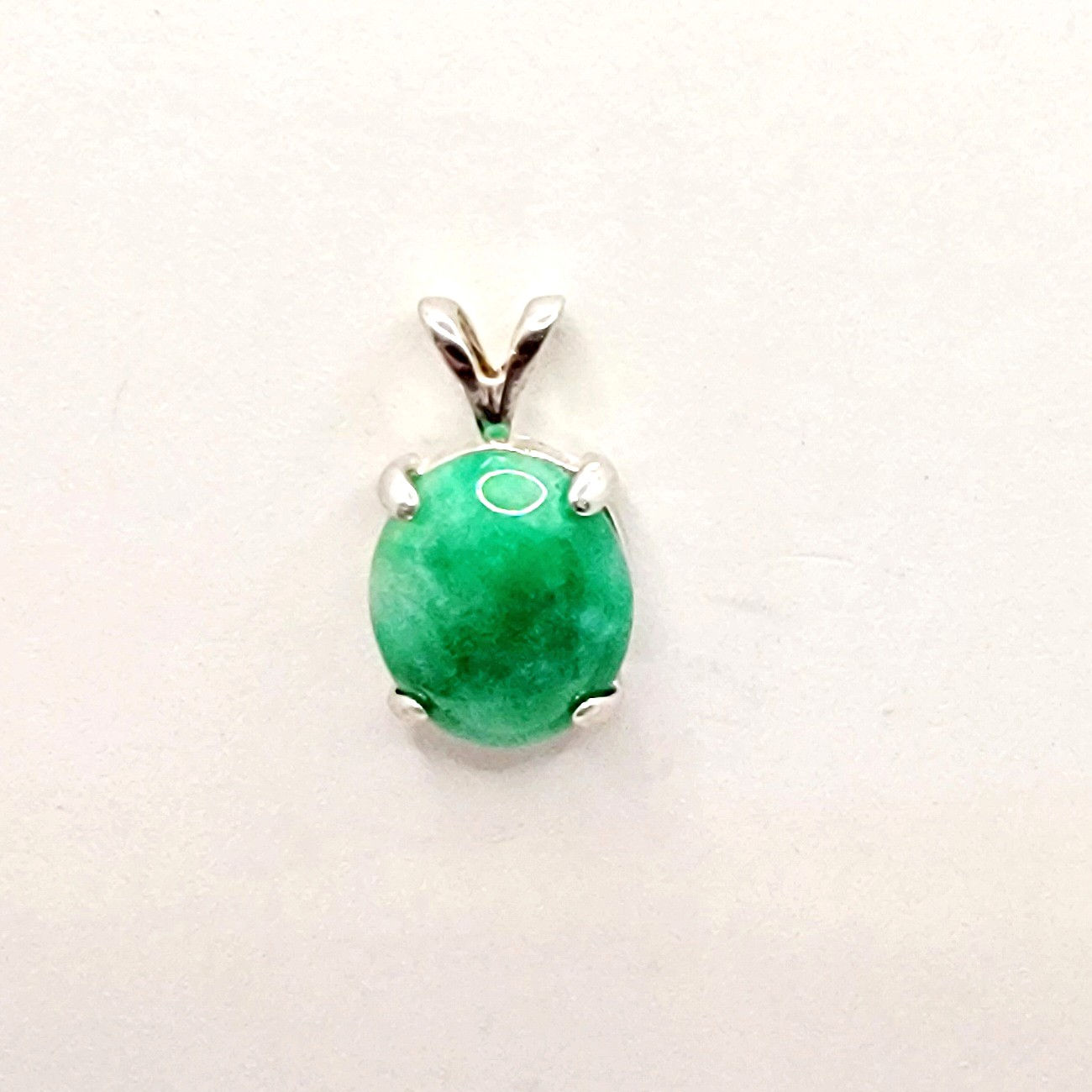Burmese Jadeite Cabochon in Sterling Silver # 8179