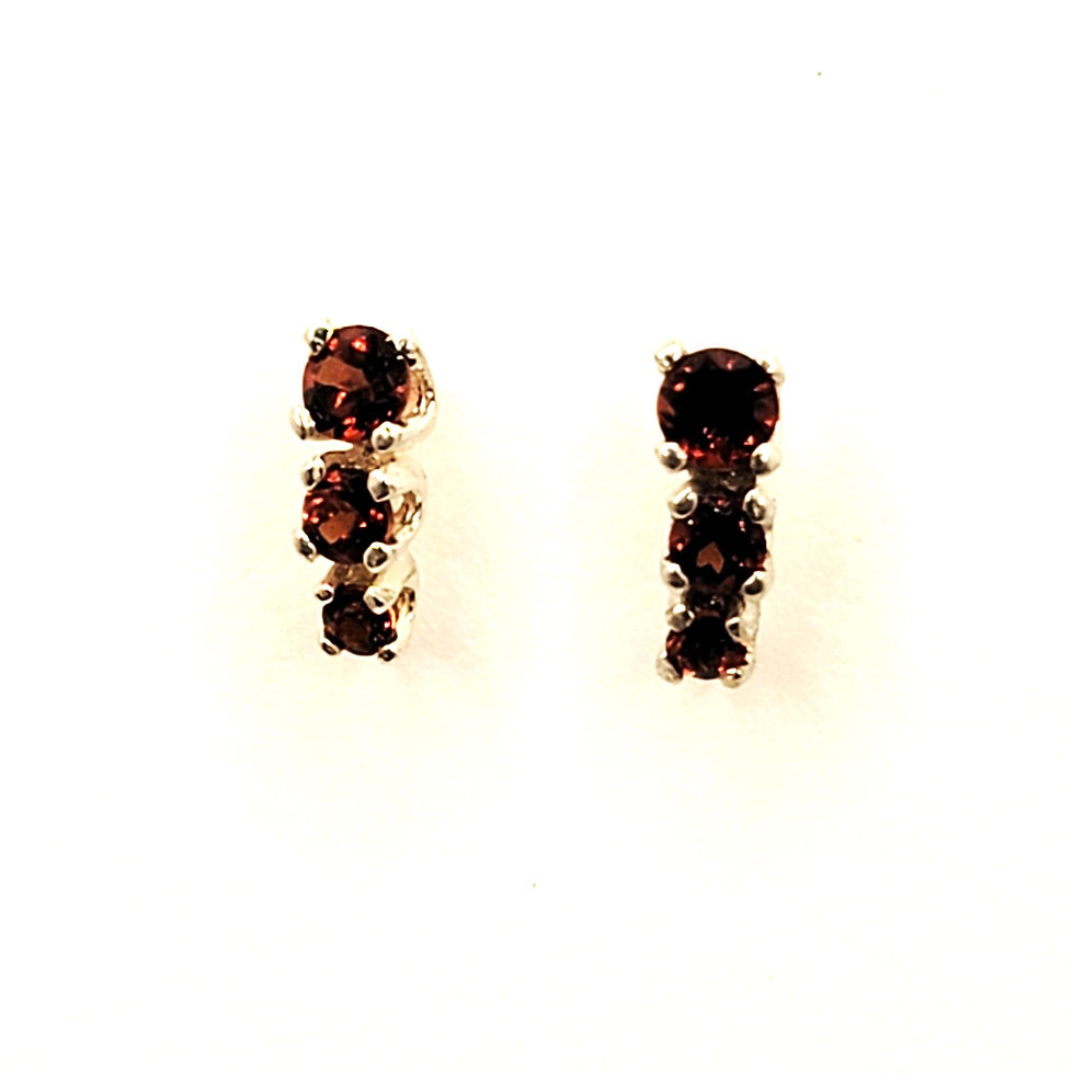 Colorado garnets sterling silver post earrings jewelry
