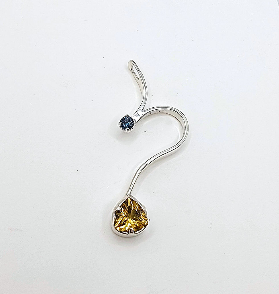 Citrine Brazilian Sapphire Montana Sterling Silver Pendant