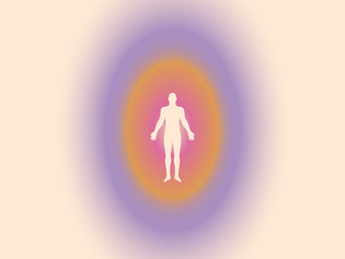 Healthcare professional surrounded by a protective energy field symbolizing energy protection and emotional resilience.