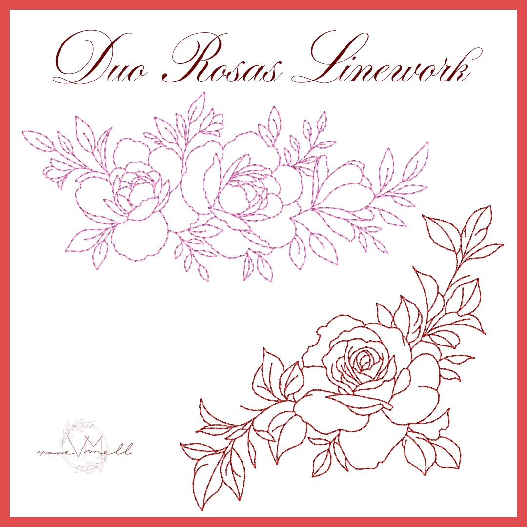 Duo Rosas Linework