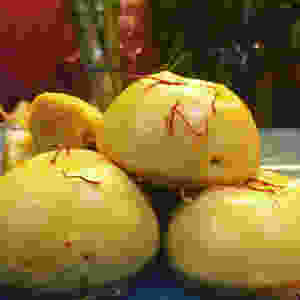 a complete saffron and egg breakfast