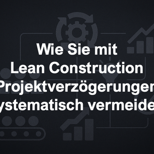 Illustration eines Lean-Management-Konzepts mit klaren Prozessen, Visualisierung und Teamabstimmung im Bauwesen