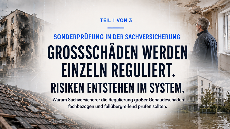 Großschäden werden einzeln reguliert. Risiken entstehen im System.