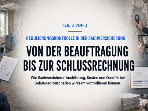 Regulierungskontrolle bei Gebäudegroßschäden in der Sachversicherung von der Beauftragung bis zur Schlussrechnung