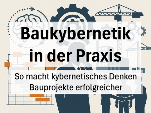 Baustelle mit Bauarbeitern und Technik im Einsatz, symbolisiert komplexe Bauprojekte und kybernetische Steuerung in der Baukybernetik.