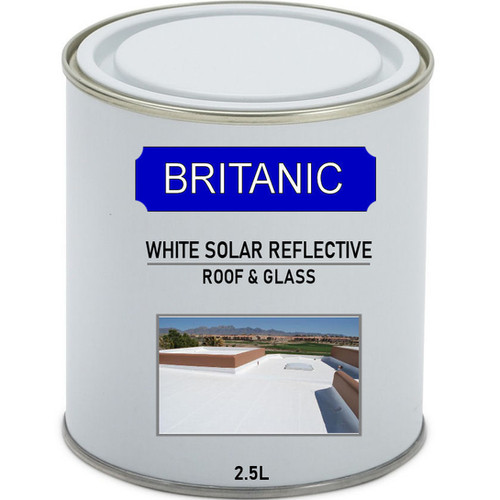 Solar reflective roof and glass White Vinyl paint 2.5L BRITANIC