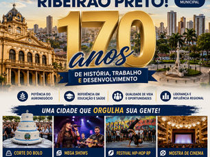 Ribeirão Preto celebra 170 anos com programação cultural, tradição e resgate histórico