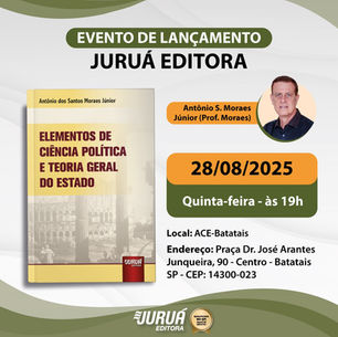 Dia 28 de agosto: Lançamento do livro do Professor Moraes