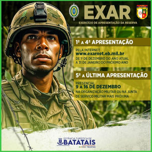 EXAR 2024: Junta Militar faz convocação para o exercício de apresentação aos reservistas