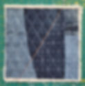Quilted 60 degree diamond crosshatch on the improv denim block.